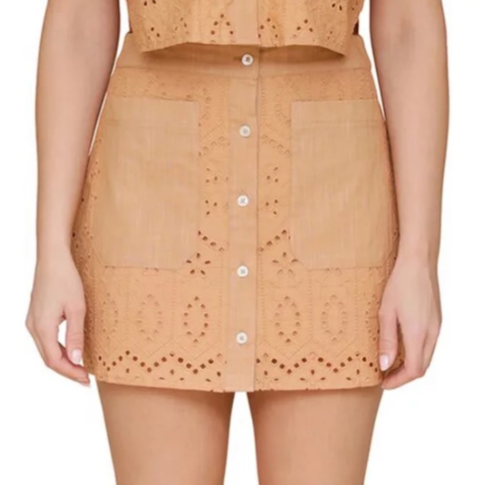 Size 8 | Avec Les Filles | Eyelet Midi Skirt